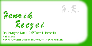 henrik reczei business card